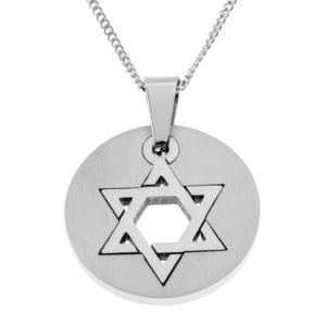 Joyful+Sentiments+Star+of+David+Round+Pendant+Necklace