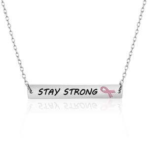 Joyful+Sentiments+Stay+Strong+Bar+Pendant+Necklace