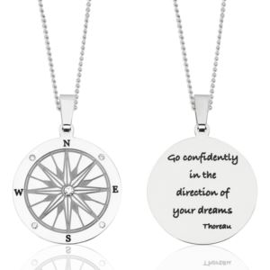 Joyful+Sentiments+Go+Confidently+Compass+Pendant+Necklace