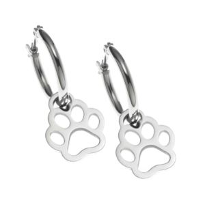 Joyful+Sentiments+Open+Paw+Print+Hoop+Earrings