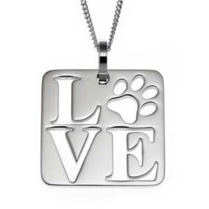 Joyful+Sentiments+Pet+Love+Square+Pendant+Necklace