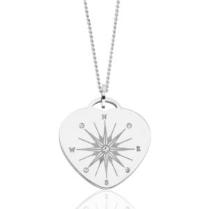 Joyful+Sentiments+Life+Is+A+Journey+Heart+Shaped+Compass+Pendant+Necklace