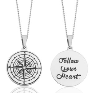 Joyful+Sentiments+Follow+Your+Heart+Compass+Pendant+Necklace