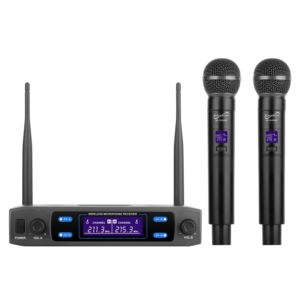 Professional+VHF+Dual+Fixed+Channel+Wireless+Microphone+System