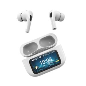 Noise+Cancelling+True+Wireless+Earbuds+w%2F+Touch+Screen+Case+White