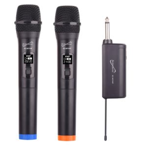 Professional+VHF+Dual+Fixed+Channel+Wireless+w%2F+Microphones