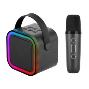 Mini+Karaoke+Bluetooth+Speaker+w%2F+Wireless+Mic+%26+Front+RGB