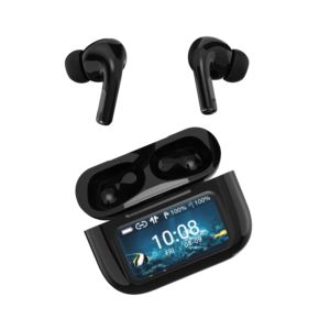 Noise+Cancelling+True+Wireless+Earbuds+w%2F+Touch+Screen+Case+Black