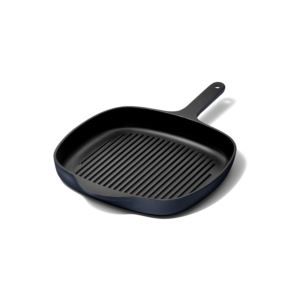 10.5%22+Enameled+Cast+Iron+Grill+Pan+Dark+Navy