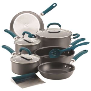 Create+Delicious+11pc+Hard+Anodized+Nonstick+Cookware+Teal