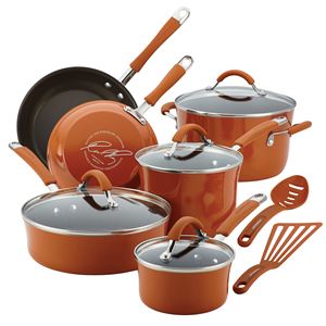 Cucina+12pc+Porcelain+Cookware+Set+Pumpkin+Orange