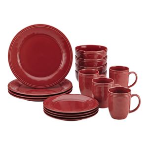 Cucina+16pc+Dinnerware+Set+Red