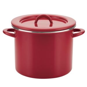 Create+Delicious+12qt+Enamel+on+Steel+Stockpot+w%2F+Lid+Red