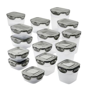 30pc+Leakproof+Stacking+Container+Food+Storage+Set+Gray