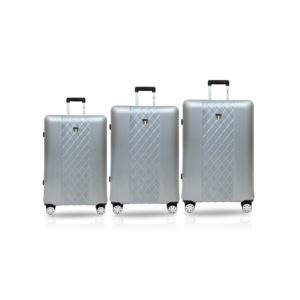 Tucci+BORSETTA+3pc+Luggage+Set+-+Silver%2FWhite