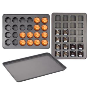 3pc+Mega+Nonstick+Bakeware+Set+Dark+Gray