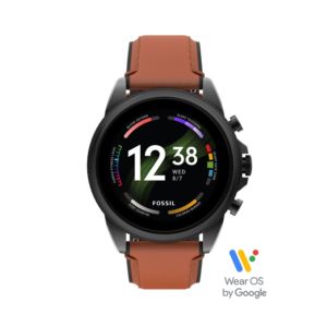 Men%27s+Gen+6+Brown+Leather+Strap+Smartwatch+w%2F+Heart+Rate