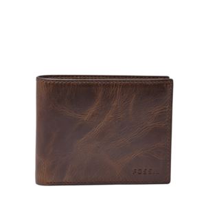 Derrick+Flip+ID+Bifold+Wallet+Dark+Brown