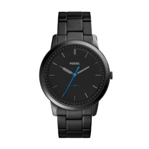 Mens+Minimalist+Black+Ion-Plated+Watch+Black+Dial