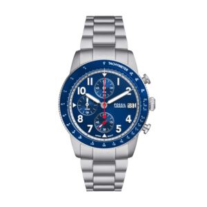 Men%27s+Sport+Tourer+Chronograph+Silver+Stainless+Steel+Watch+Blue+Dial