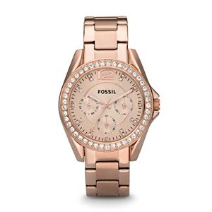 Ladies+Riley+Multifunction+Rose-Tone+Watch+Rose+Dial