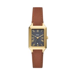 Ladies%27+Raquel+Brown+LiteHide+Leather+Rectangular+Watch+Gray+Dial