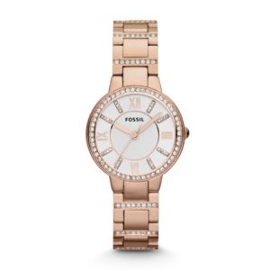 Ladies+Virginia+Crystal+Rose+Gold+Watch+Silver+Dial