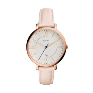 Ladies+Jacqueline+Blush+Leather+Strap+Watch+White+Dial