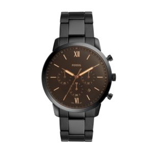 Men%27s+Neutra+Chronograph+Black+Ion-Plated+Stainless+Steel+Watch+Brown+Dial