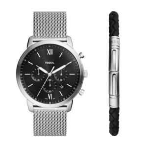 Men%27s+Neutra+Chronograph+Silver-Tone+Stainless+Steel+Mesh+Watch+%26+Bracelet+Set