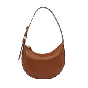 Harwell+Small+Leather+Hobo+Crescent+Bag+Brown