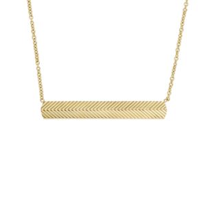 Harlow+Linear+Texture+Gold-Tone+Stainless+Steel+Chain+Necklace