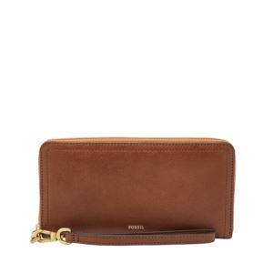 Logan+Leather+RFID+Zip+Around+Clutch+Wallet+Brown