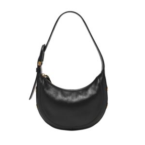 Harwell+Small+Leather+Hobo+Crescent+Bag+Black