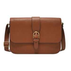 Zoey+Large+Leather+Flap+Crossbody+Brown