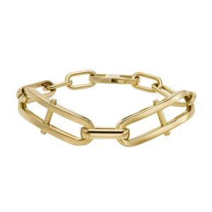 Heritage+D-Link+Gold-Tone+Stainless+Steel+Chain+Bracelet