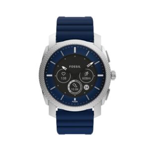 Men%27s+Machine+Gen+6+Hybrid+Silver+%26+Navy+Silicone+Strap+Watch+Navy+Dial