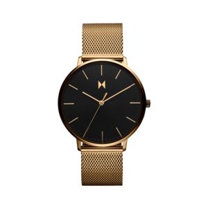 Mens+Legacy+Slim+Lion+Gold+Stainless+Steel+Mesh+Watch+Black+Dial