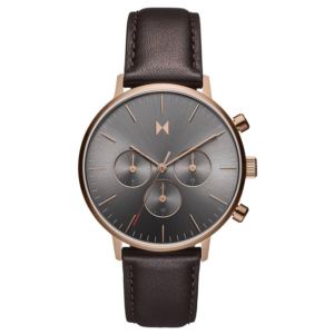 Mens+Legacy+Traveler+Dual+Time+Grizzly+Brown+Leather+Strap+Watch+Gray+Dial