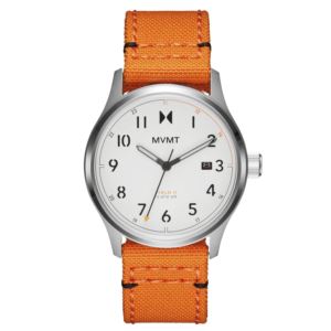 Men%27s+Field+II+Hunter+Orange+Nylon+Strap+Watch+White+Dial