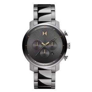 Mens+Chrono+Gunmetal+IP+Stainless+Steel+Watch+Gunmetal+Dial