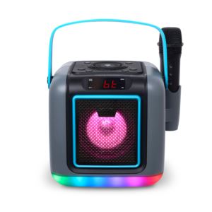 Cube+Mini+Portable+Bluetooth+Karaoke+System+w%2F+Light+Show