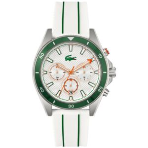 Men%27s+Mainsail+Chronograph+Green+%26+White+Silicone+Strap+Watch+White+Dial