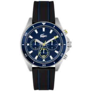 Men%27s+Mainsail+Chronograph+Black+Silicone+Strap+Navy+Dial