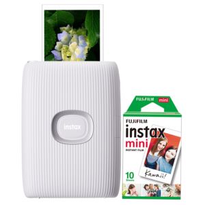 Instax+Mini+Link+2+Smartphone+Printer+Bundle+Clay+White