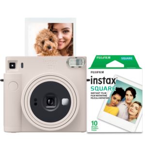 Instax+Square+SQ1+Instant+Camera+w%2F+10+Count+Film+Chalk+White