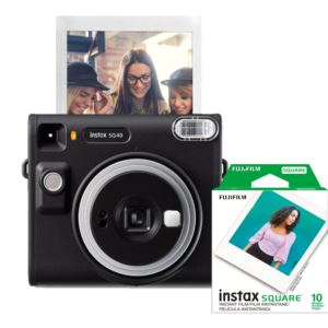 Instax+SQUARE+SQ40+Camera+Bundle+w%2F+10+Count+Film+Black