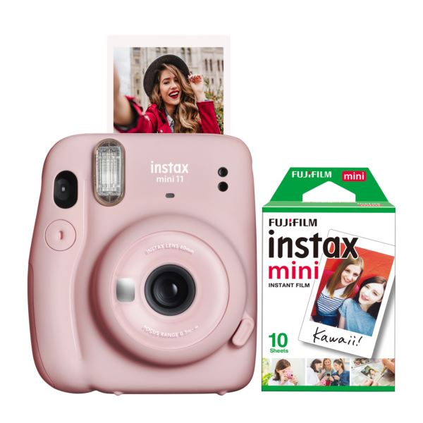 Instax Mini 11 Instant Camera w/ 10 Count Film Blush Pink