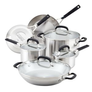 10pc+Stainless+Steel+Cookware+Set