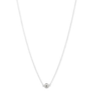 Sterling+Silver+and+Petite+CZ+Necklace